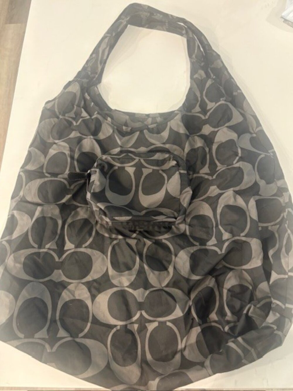 Coach Signature Pattern Packable Folding Tote Bag